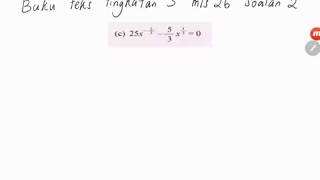 Klinik matematik tingkatan 3 bab 1 muka surat 26 soalan 2c [upl. by Fleisig]