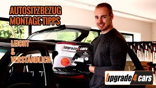 Auto Sitzbezug Montageanleitung Autoschonbezug Tutorial Sitzbezüge montieren [upl. by Ehttam680]