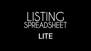 Listing Spreadsheet Lite Tutorial [upl. by Krystin]