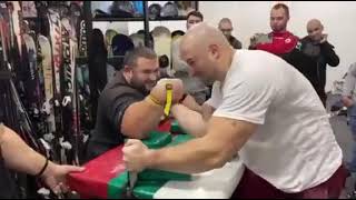 Krasimir KOSTADINOV vs Georgi CVETKOV  BRUTAL Armwrestling Training [upl. by Ahsirahc]