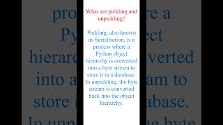 Q35 pickling and unpickling  Command Line Arguments in Python by SaiKumarValaboju viralvideo [upl. by Esoj]