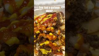 Garbage Plates are a Rochester staple with onions meat cheese onions amp macaroni foodblogger [upl. by Noerb]