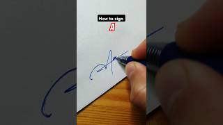 How to sign the letter A 🔥  calligraphy style [upl. by Carbrey]