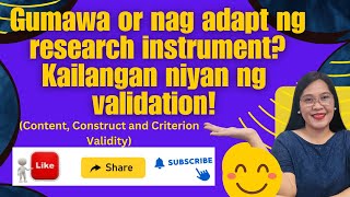 VL50  Validation of research instrument Content Construct and Criterion with examples [upl. by Daveen546]