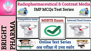 Radiopharmaceutical amp Contrast Media MCQs  D Pharmacy  Pharmaceutical Chemistry I [upl. by Tenej]