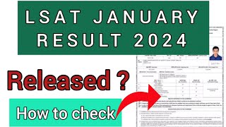 LSAT Result Jan 2024  How To Check LSAT Result 2024 [upl. by Cesya]