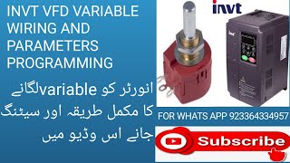 invt vfd variablepotentiometer wiring method in invt vfdvfd control wiring [upl. by Golightly209]