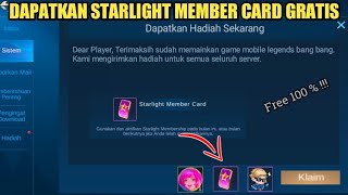 CARA DAPATKAN STARLIGHT MEMBER CARD MLBB GRATIS [upl. by Currier]