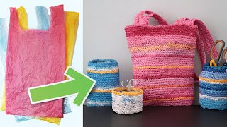 Crochet with plastic bags  promo for a new class [upl. by Foster]