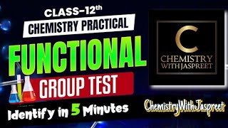 Functional group test  Class 12 practical Test for various groups Alcohols  CarboxylicAcid [upl. by Durrej]