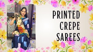 Printed Crepe Silk Sarees ₹999 ​⁠ AmeyaOnline 9845996886 [upl. by Ennahs]