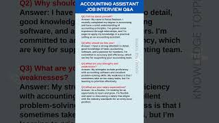 Account Assistant Interview Questions and Answers  Assistant Accountant Interview Questions Answers [upl. by Idnal]