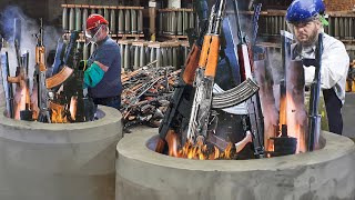 Inside Massive Facility Melting Large Number of Scary Military Weapons [upl. by Enad]