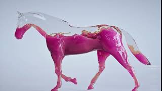 Water horse liquid simulation  C4D  Realflow [upl. by Rehpinej376]