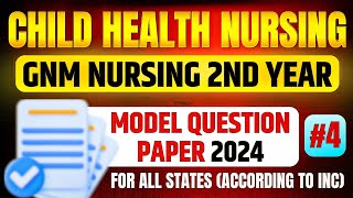 Gnm 2nd Year Child Health Nursing Question Paper 2024  Gnm 2nd Year Question Paper [upl. by Lock92]