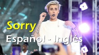 Justin Bieber Sorry Español Inglés Video Official Lyrics  traducción [upl. by Bowyer509]