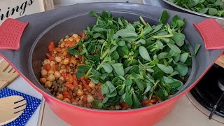 Most Tasty Purslane Recipe  I Make Purslane with Green Lentil  Enable Subtitles [upl. by Hebel284]