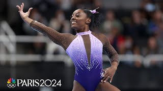 Simone Biles halfway to HISTORY after dominant opening night at US Nationals  NBC Sports [upl. by Aiset]