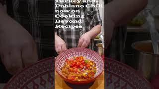 Turkey and poblano chili recipe now on our subscription site cookingbeyondrecipes chili [upl. by Hemetaf]