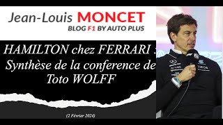 Hamilton chez FERRARI  la réaction de Toto WOLFF conférence de presse  quotOn est le 1er avril quot [upl. by Cheke925]