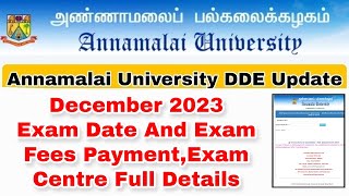 Annamalai University DDE May 2023 Exam Centre List And Centre Issue full Details👍 [upl. by Aynod]