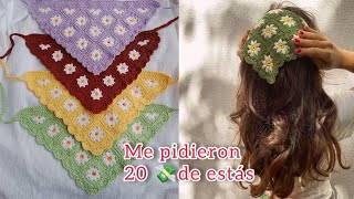 cómo hacer pañoletas o bandanas crochet paso a paso ideal para principiantes 🥰 [upl. by Ishmul]