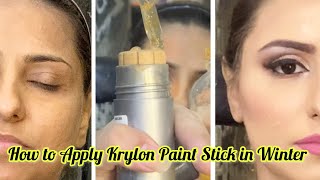 How to Apply krylon Paint Stick with Maybline Liquid Foundation in Winter  Makeup For Beginners [upl. by Baugh]