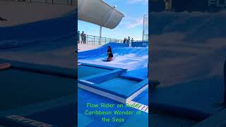 Flow Rider on Royal Caribbean this girl had it until last second then this happened RCCL surfing [upl. by Ileak]