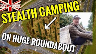 Stealth Camping On A Huge Roundabout  Heavy Rain Storm [upl. by Jarl]