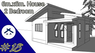 Bungalow House 6m by 6m with 2 Bedrooms [upl. by Dercy]