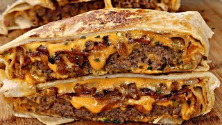 Cheeseburger Crunch Wrap Better Than Taco Bell [upl. by Ailero]