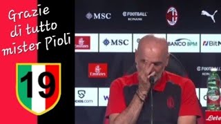 PIOLI COMMOSSO NELLA SUA ULTIMA CONFERENZA STAMPA AL MILAN PRIMA DELLA GARA COL TORINO [upl. by Adlecirg]