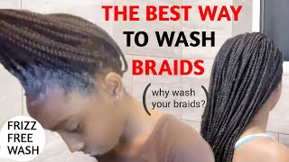 THE BEST WAY TO WASH BRAIDS NO FRIZZFAST DRYINGNATURAL 4C HAIRHOW TO GROW YOUR HAIR WITH BRAIDS [upl. by Araht]