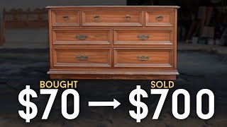 Furniture Makeover  Flipping A Facebook Marketplace Dresser For Profit [upl. by Ahseela]