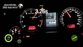 Audi A4 B7  20TFSI Quattro  302HP416Nm  dragy  Acceleration 0100kmh [upl. by Nytsua920]