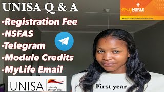 UNISA QampA  Advice for Unisa Students Nsfas Registration Fee MyLife Email Telegram amp Exemption [upl. by Sherman686]