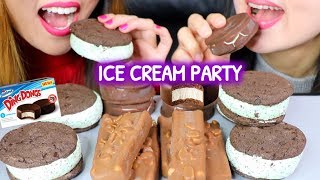 ASMR ICE CREAM PARTY 초콜릿 아이스크림 리얼사운드 먹방 アイスクリーム 冰淇淋 Kem cây  KimampLiz ASMR [upl. by Kehsihba]