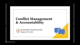 Conflict Management and Accountablility  Ninan A  20241026 [upl. by Thorbert367]