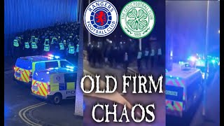 OLD FIRM CHAOS IN GLASGOW ULTRAS COLLIDE amp MORE IN THE STREETS OF GLASGOW rangers celtic [upl. by Aieka39]