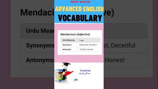 Mendacious means🤔☝️📖cssvocabulary vocabulary spokenenglish dawnvocabulary advancevocabulary [upl. by Ambie]