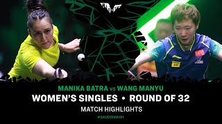 Manika Batra vs Wang Manyu  WS R32  Saudi Smash 2024 [upl. by Bernj]