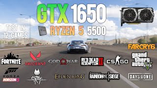 GTX 1650  Ryzen 5 5500  Test in 12 Games  Ryzen5 5500 Gaming test [upl. by Manvil89]