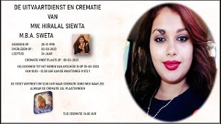 DE UITVAARTDIENST EN CREMATIE VAN MW HIRALAL SIEWTA MBA SWETA [upl. by Stephanus]