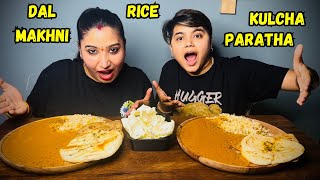 ASMR Eating Dal Makhni  Rice  Kulcha  Paratha amp Papad  ​⁠YashalsMukbang [upl. by Ellirehs]