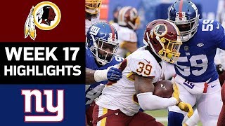 Redskins vs Giants  NFL Week 17 Game Highlights [upl. by Marissa]