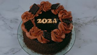 𝗡𝗲𝘄 𝗬𝗲𝗮𝗿 𝗖𝗮𝗸𝗲 𝗗𝗲𝘀𝗶𝗴𝗻 𝟮𝟬𝟮𝟰Chocolate Cake RecipeNew Year 2024Chocolate Cake DecorationNewYear Cake [upl. by Yoral]