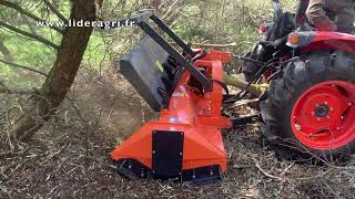 Broyeur Forestier Liderfarm 1m80 sur tracteur de 60CV wwwlideragrifr [upl. by Attiuqaj142]