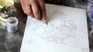 6  Fixing Stones on Tanjore Painting [upl. by Nirehtak]