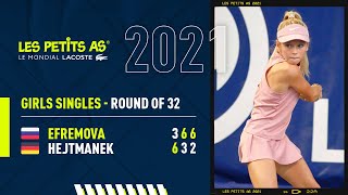 Les Petits As 2021  Girls Round of 32  Ksenia Efremova vs Amelie Justine Hejtmanek [upl. by Ianthe]