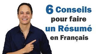 6 Conseils pour faire un Résumé en Français 📋🙂 [upl. by Stannfield]